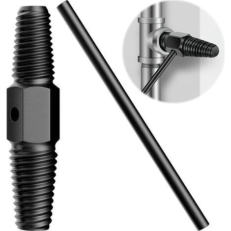 Extracteur de Vis Cassée, Extracteur de vis de tuyau à double tête, Double Tête 1/2 et 3/4 Extracteur de Boulons à Vis, Perceuse Dispositif de Fixation Entretien des Tuyaux, Vis Robinet et Endommagé (1/5)
