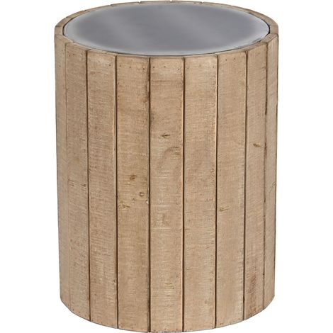 Table d'appoint ronde en bois coloris naturel - diamètre 36 x Hauteur 45 cm (1/4)