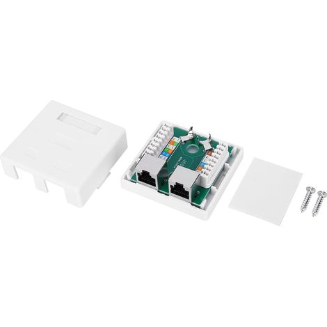 Super 5 Shield RJ45-8P8C Wandanschluss-Adapter 2-Port Desktop-Verlängerungskabel Montagebox Aufputzbuchse (1/5)