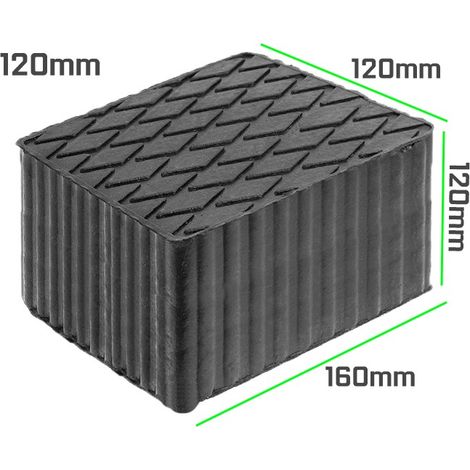 TACO DE GOMA PARA ELEVADOR DE COCHE 160 x 120 mm, ALTURA 120 mm