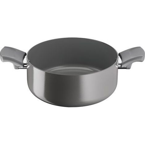 Lagostina 2100133062 Risorsa Casseruola Fonda 20 cm Rivestimento in Ceramica Antiaderente Goceram Thermo-Signal Induzione colore Grigio