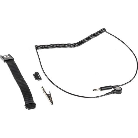 Bracelet de mise à la terre PSDE, longueur 1.8m, Métal, plastique, 4mm, Spiralé ( Prix pour 1 ) (1/5)