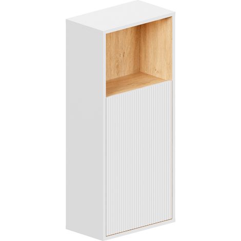 BERNSTEIN - Mobiletto alto pensile bianco opaco MDF 42x95x24cm (LxAxP), cerniere flessibili sinistra/destra - BELDIVO	Bianco opaco