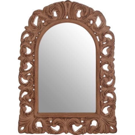 Premier Housewares Antique Brown Arc Leaf Wall Mirror (1/5)
