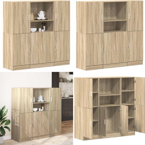 vidaXL Ensemble d'armoires de cuisine 3 pcs chêne sonoma (1/5)