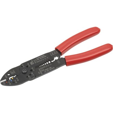 PINZA PROFESSIONALE A TAGLIO DRITTO SERRATERMINALI 200MM - IMPUGNATURA ANTISCIVOLO IN PLASTICA ROSSA