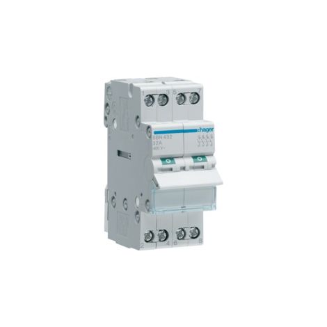Interruttore Manovra Non Aut 4 Poli 32A 2 Mod ( Hager Cod. Sbn432 )
