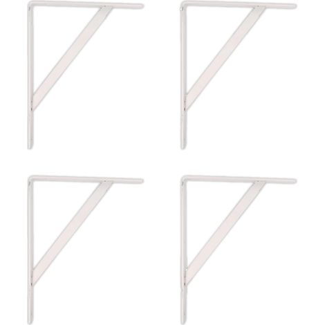Support étagère - Lot de 4 - Acier blanc - Résistance 260 kg - Pour cuisine bureau garage - 300 x 225 mm (1/5)