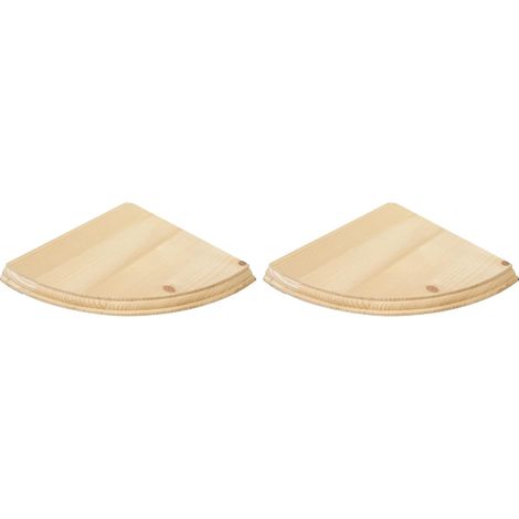 Étagères d'angle flottantes en Bois pour Salon / 2 Tailles/Étagère Murale Facile à Assembler/Prête à Peindre, teindre ou vernir/Accessoires Inclus (19 cm x 19 cm) (Lot de 2) (1/5)