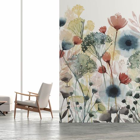 Papier peint à motif fleurs bouquet des champs – Papier intissé de qualité – Dimensions 0,52 x 10,80 mètres – Facile à poser – Hxadeco (1/5)