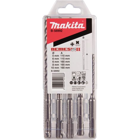 Set mit 5 SDS-Plus-Bohrern – Hartmetallstahl, 4 Schneiden – Zum Bohren von Beton und Mauerwerk – Für Schlagbohrmaschinen – Verschiedene Durchmesser (1/5)