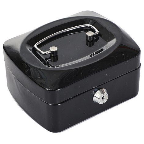 Hucha portátil de aleación con cerradura de seguridad, caja registradora, caja para monedas, caja para guardar hierro. (1/3)