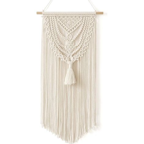 MINKUROW Arazzo In Tessuto Macramè Da Appendere Alla Parete Decorazioni Per La Casa In Cotone Fatto A Mano Boho Room Decor - Beige (1/5)
