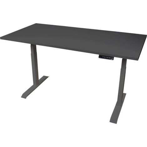 Bureau à réglage en hauteur électrique STIER TSR 160x80 cm, noir/noir (1/5)