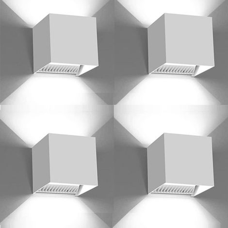 applique murale carrée LED d'intérieur moderne light lumière blanche non dimmable 4 pièces 6W (1/5)