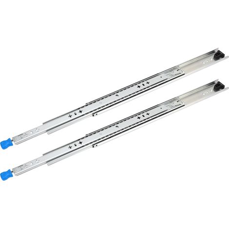 1 Paire Coulisses Tiroir 12in 305mm Verrouillage Automatique Largeur 53mm 3 Rails Section Tiroir Charge Lourde pour Étagères Armoires Camping-Cars Camions (1/5)
