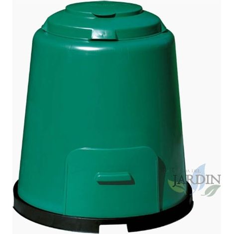 Compostadora jardín 280 litros 80x80x89 cm, compostaje, jardín ecológico, reciclaje residuos