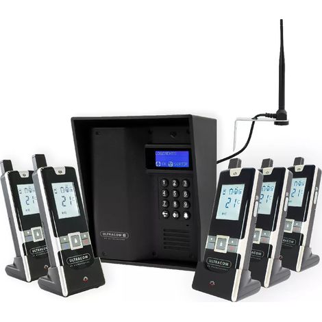 Interphone 600m autonome sans-fil - UltraCOM3 visière noire + 5 combinés + antenne : "contourner obstacle / pilier" (1/5)