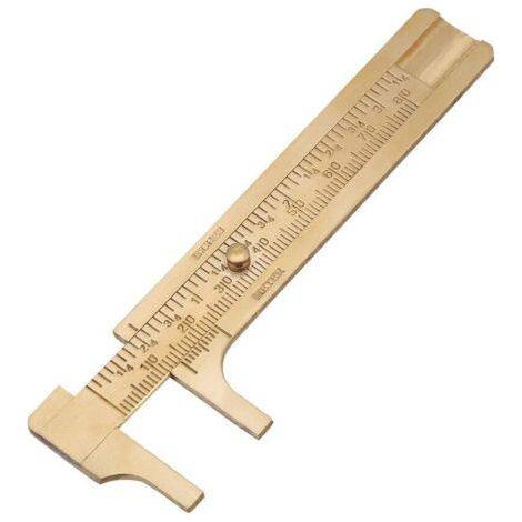 Mini Pied à Coulisse de Poche, Pied à Coulisse en Laiton, Double Échelle, pour Bijoux, Travail du Bois (80mm) (1/5)