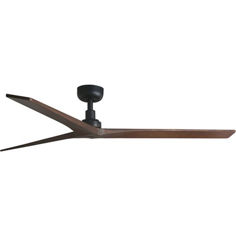 Ventilatore da soffitto nero/noce Ø150cm – 6 velocità – Telecomando incluso – Per ambienti fino a 28 m² – Motore silenzioso (1/5)