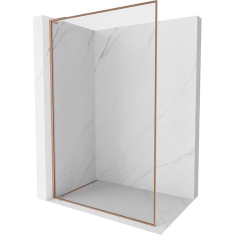 Mexen Kioto-F L cloison de douche Walk-in avec cadre 60 x 202 cm, transparent 8 mm, cuivre brossé - 800-060-174-65-00 (1/5)