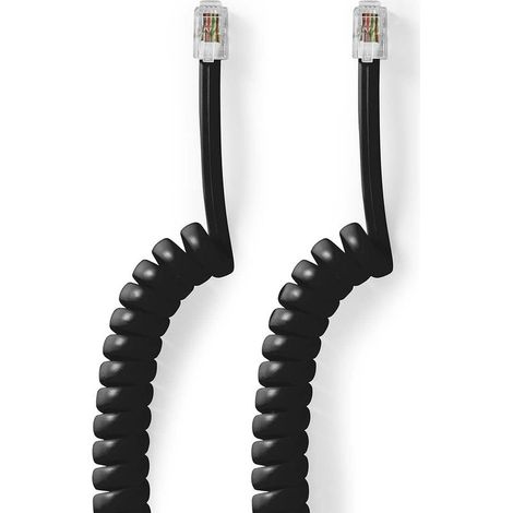 Cable de telecommunication rj10 male rj10 male 200 m modele de cable spirale type de cable rj10 noir 8 (1/3)