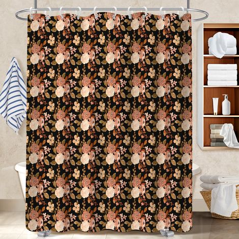 Ensemble rideau de douche polyester avec anneaux 180x180 tissu respirant polyester pour salle de bain pour votre chalet à la montagne (1/5)