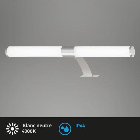 Lampe LED pour miroir de salle de bain, montage 2 en 1, lampe d'armoire, lampe murale, IP44, couleur de lumière blanc neutre, 6W, chrome mat, 40 cm (1/5)