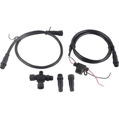 Kit de Démarrage NMEA 2000 - Câble Alimentation 1m avec Fusible, Connecteur T, Bouchons Mâle/Femelle - Compatible Lowrance (1/5)