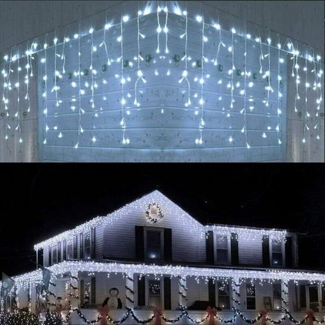 TENDA LUMINOSA LED LUCI DI NATALE 3mt 5mt 10mt PROLUNGABILE da ESTERNO IP44  10 Metri - Bianco Freddo (1/4)