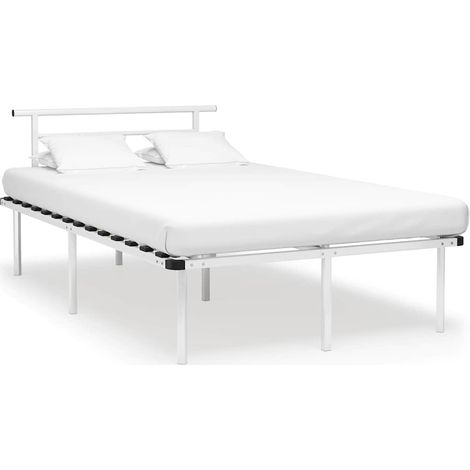 Estructura de cama sin colchón metal blanco 120x200 cm (1/5)