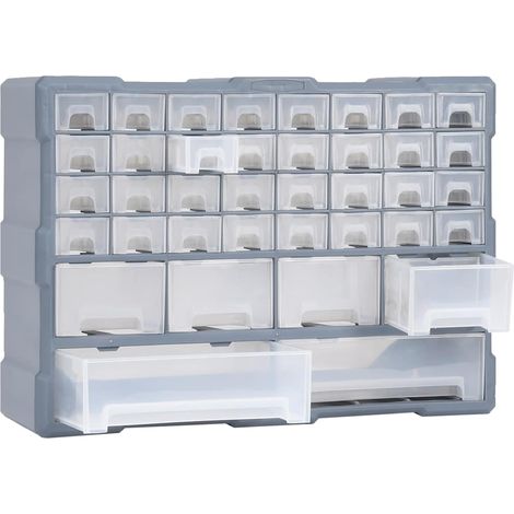 vidaXL Organizador multicajones con 38 cajones 52x16x37,5 cm (1/2)