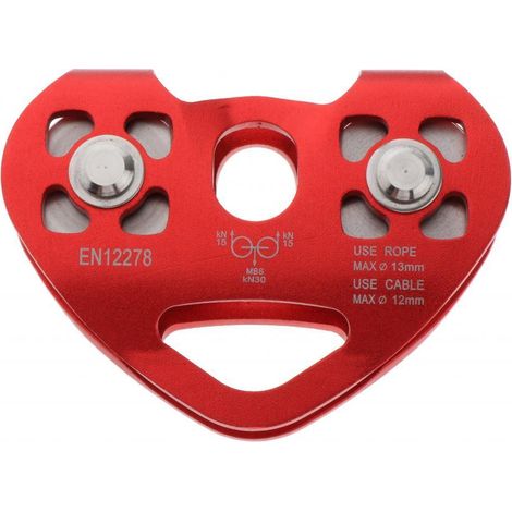 Tandem Speed Dual Pulley 30KN Escalade Alpinisme Boucle Mousqueton Rouge (1/5)