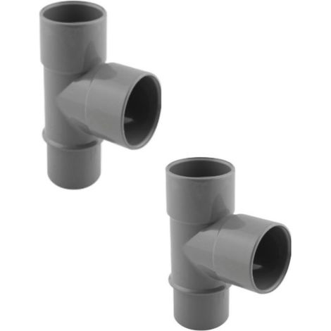 Lot de deux Te ø 32 mm pvc évacuation plomberie ø 32 mm  F.M - jardiboutique
