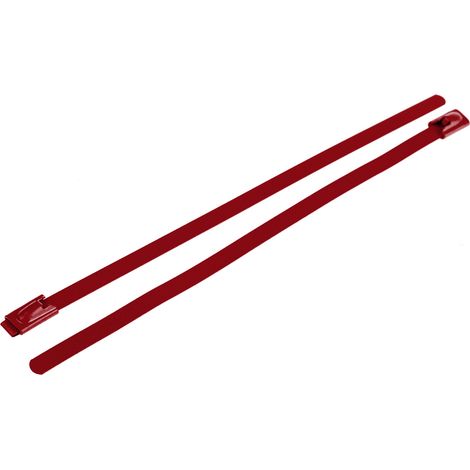 Serre-câble RS PRO Rouge en Acier inoxydable revêtu de polyester, 150mm x 4,6 mm ( Prix pour Sachet de 100 ) (1/3)