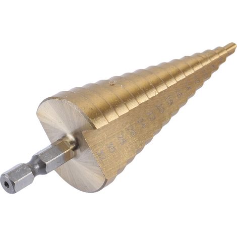 Foret conique étagé HSS titane premium 4-32mm pour perçage tôle plastique bois (1/5)