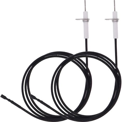 2 x 1 mètre de fil d'allumage par impulsion et de montage d'électrode en céramique, électrode d'allumage peut se plier pour allumage par impulsion, bougie d'allumage, remplacement d'électrode (1/5)