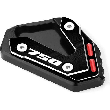 (GSxR750 Noir3) Compatible avec les motos SUZUKI GSX R 600, GSX-R 750, GSXR 1000 et 1000R. Accessoires moto : extension de béquille latérale, rehausseur de béquille, plaque de protection maxpower (1/4)