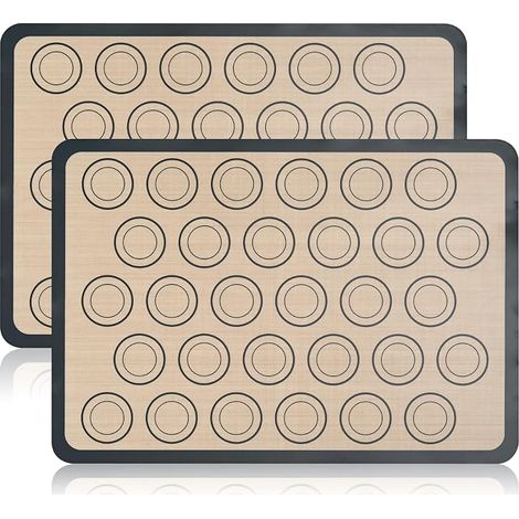 2er-Pack 42x29 cm Antihaft-Silikon-Backmatten, Knetmatten, Macaron- und Ofenmatten (Grau) (1/5)