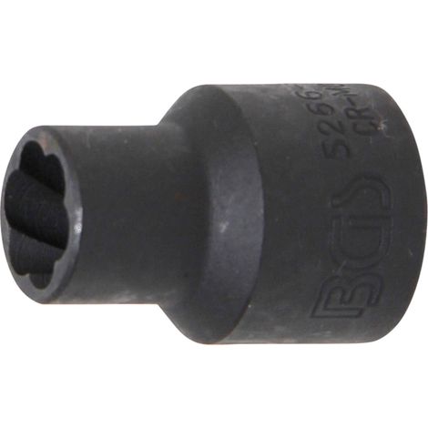 Llave de vaso de perfil en espiral / extractor de tornillos entrada 12,5 mm (1/2") 11 mm
