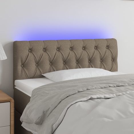 Cabecero con LED de tela gris taupe 100x7x78/88 cm vidaXL (1/5)