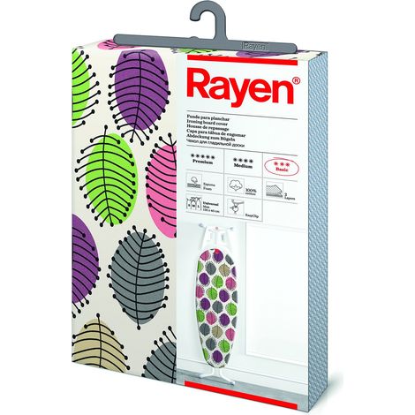 Rayen Copriasse da stiro universale Facile da installare con il sistema EasyClip 2 strati: schiuma e tessuto di cotone stampato al 100% Gamma base di Rayen Misure: 130x47 cm (1/4)