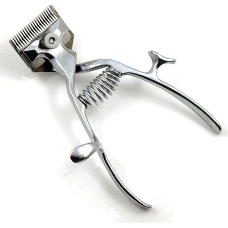 Tondeuse manuelle ultra-silencieuse pour animaux – Faible vibration – Ergonomique et hypoallergénique – Sûre avec peigne – Idéale chiens et chats – Couleur argentée