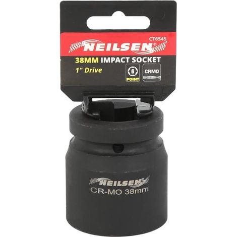 Neilsen 1" Drive Standard Shallow Square Metric Single Impact Socket 38mm (1/2)