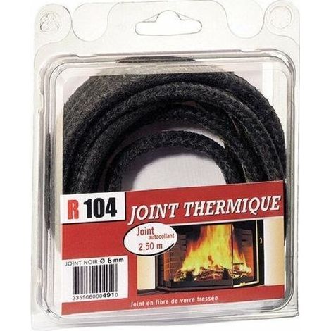 Glasfaser-Thermodichtung, 6 mm Durchmesser, für Kamineinsätze - (1/4)