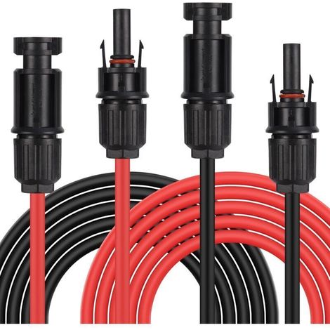 5m 12 AWG Solarpanel-Verlängerungskabel, 2,5 mm² Solar-Verlängerungskabel, Photovoltaikkabel, mit Stecker und Buchse