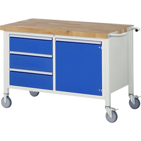 Rau Fahrbare Werkbank 8468, B1250xT700xH880mm, 3x Schublade-TA, 1x Tür (1/5)