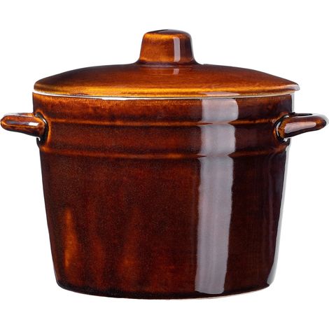 Pot de conservation, construction en grès, compatible lave-vaisselle, Marron (1/5)