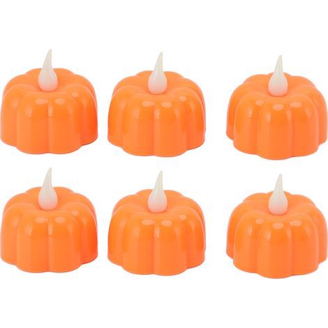 Bougies LED citrouille d'Halloween, lampe bougie électronique sans flamme à piles pour fête, mariage, anniversaire (1/5)