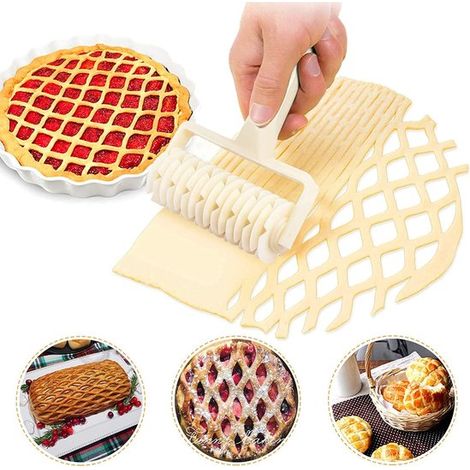 Coupe-pâte et pizza roller – Pour croûte en filet – Ustensile de cuisine – Gâteau, pizza, biscuits (1/5)